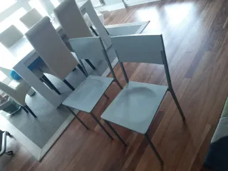 2 Sillas de Cocina Metálicas Grises