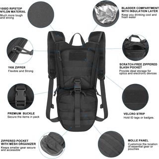 Mochila Hidratación Táctica Unigear 2.5L Depósito