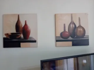 Set 2 Cuadros Decorativos Jarrones