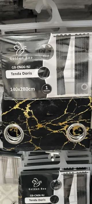 Coppia Tende 140x280 - Nero e Oro