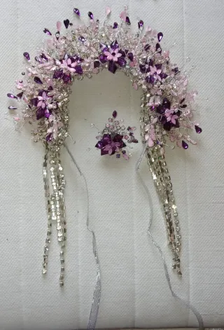 Conjunto Top y Falda Fiesta Rosa/Plata