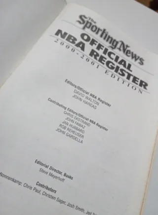 NBA Register 2000-2001 The Sporting News