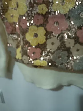 Jersey mujer lentejuelas flores talla única