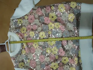 Jersey mujer lentejuelas flores talla única