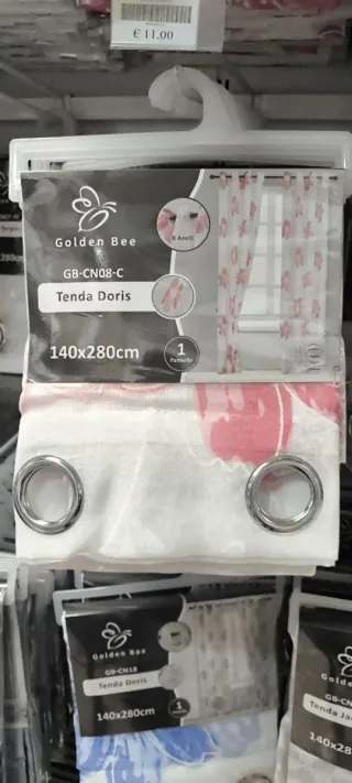 Coppia Tende Floreali Rosa 140x280