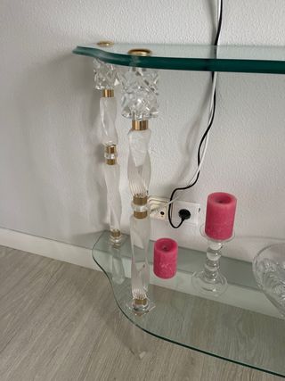 Consola de cristal como nueva