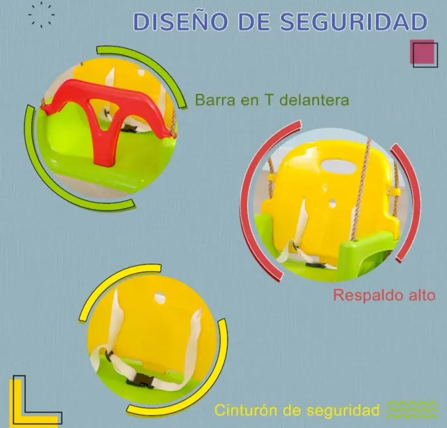 Columpio bebé respaldo desmontable