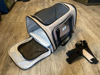 Trasporto per cani/gatti beige e nero