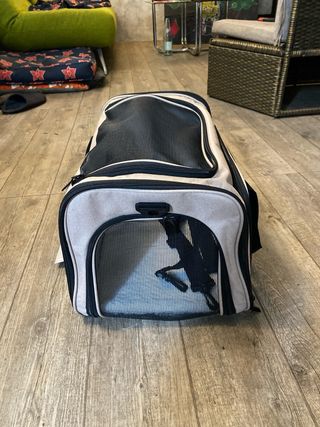 Trasporto per cani/gatti beige e nero