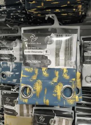 Coppia Tende Interni Blu Oro 140x280