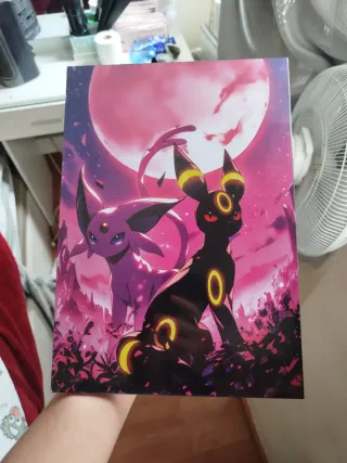 Cuadro Pokémon Espeon Umbreon Luna Rosa