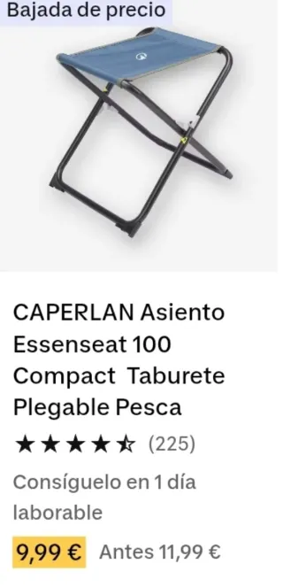 3 Banquetas/Taburetes Plegables "Caperlan" Decathl