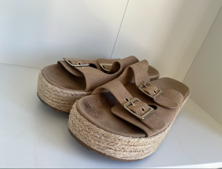 Sandalias plataforma Lefties marrones