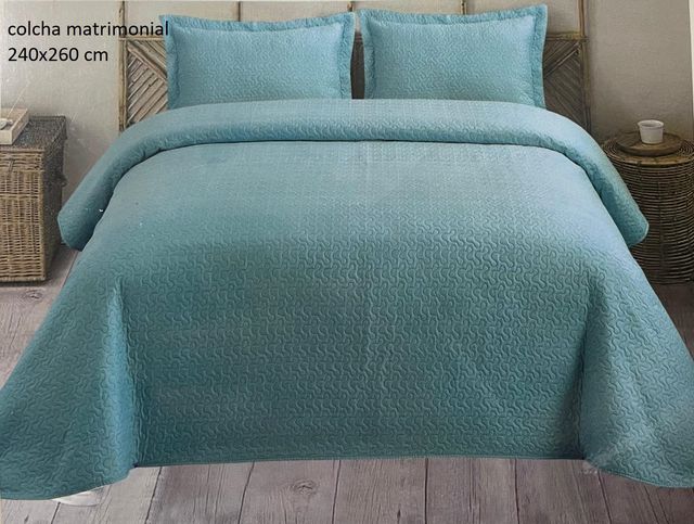Colcha Matrimonial Teal 240x260