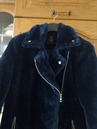 Chaquetón pelo azul biker