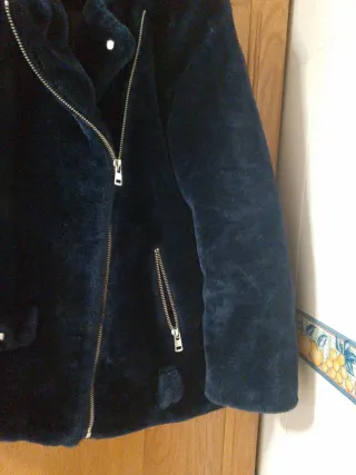 Chaquetón pelo azul biker