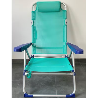 1x Silla de playa plegable turquesa