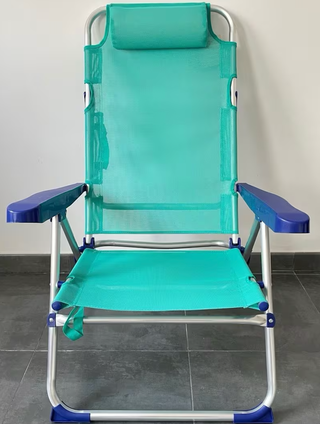 1x Silla de playa plegable turquesa
