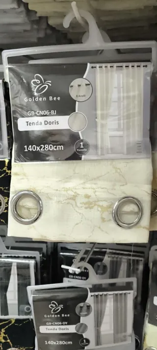 Coppia Tende Beige Oro 140x280