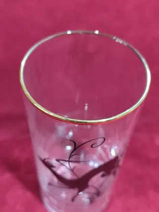 Set di 6 bicchieri decorati con cervi anni '50-'60