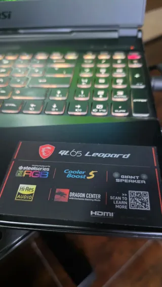 Portátil Gaming MSI GL65 i7 1TB 32GB RAM RTX2060