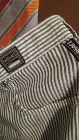 Pantalón Versace Rayas Grises