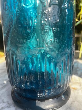 Sifón antiguo azul Buenos Aires tapa original