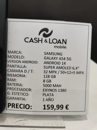 Samsung Galaxy A54 5G 128GB Negro