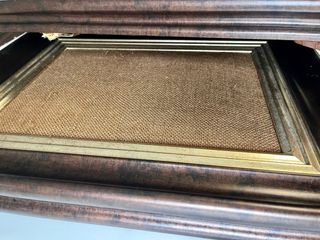 Marcos de fotos madera y tela, 2 unidades