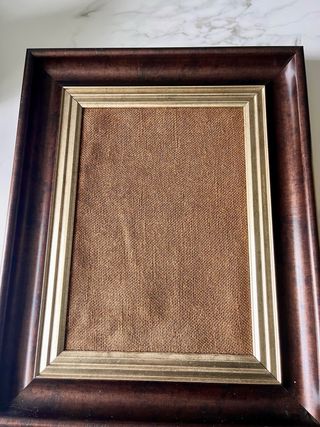 Marcos de fotos madera y tela, 2 unidades