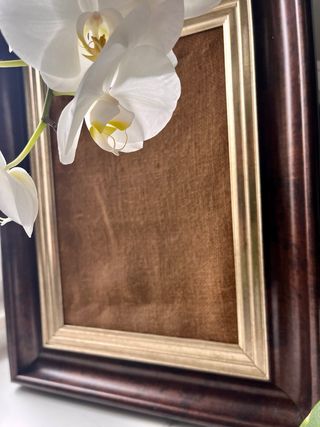 Marcos de fotos madera y tela, 2 unidades