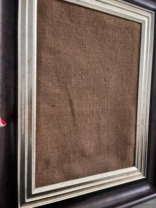 Marcos de fotos madera y tela, 2 unidades