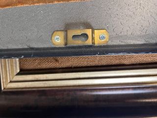 Marcos de fotos madera y tela, 2 unidades