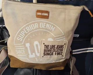Mochila Lois Jeans Beige y Marrón