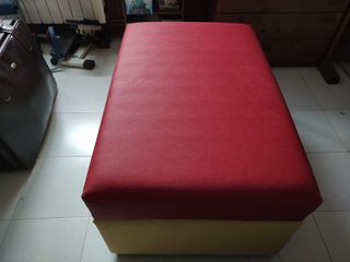 Puf Cama Plegable Rojo y Amarillo