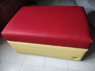 Puf Cama Plegable Rojo y Amarillo