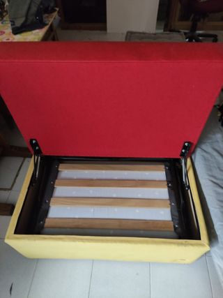 Puf Cama Plegable Rojo y Amarillo