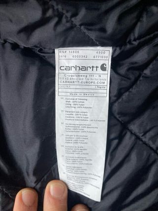 Chaqueta Carhartt EJ022 Talla L Negra