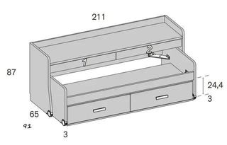 CAMA CON ESCRITORIO Y CAJONES RMBO