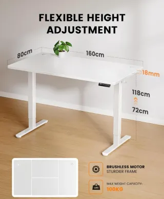 Escritorio Eléctrico Elevable 160x80cm