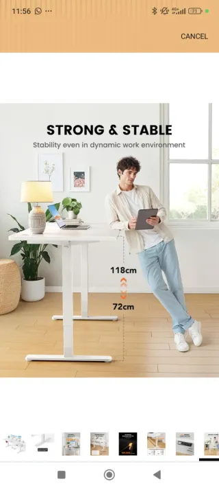 Escritorio Eléctrico Elevable 160x80cm