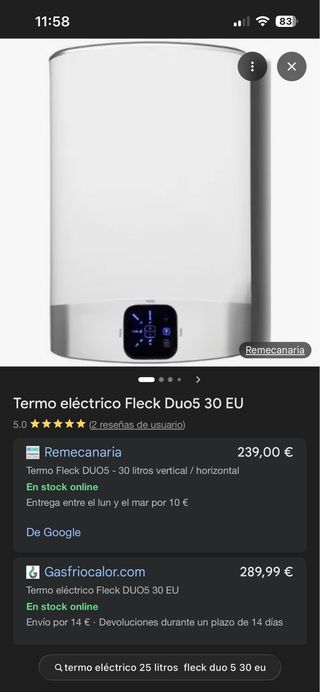 Termo Fleck DUO5 30L Vertical/Horizontal