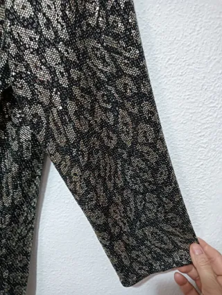 Jersey AYCA mujer lentejuelas negro/plata