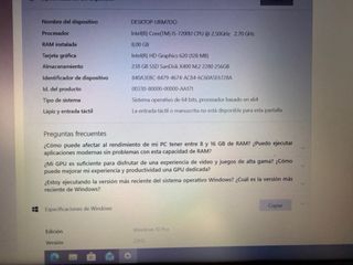 Dell Vostro 15 i5 8GB RAM 256GB M.2