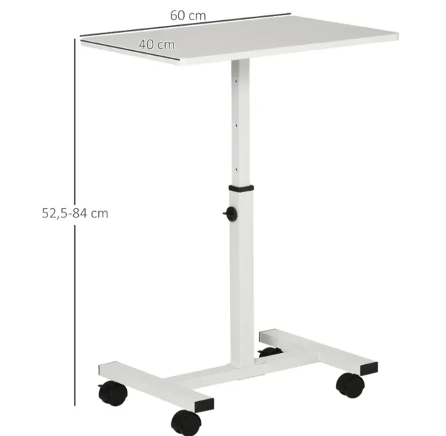 Mesa auxiliar regulable en altura con ruedas