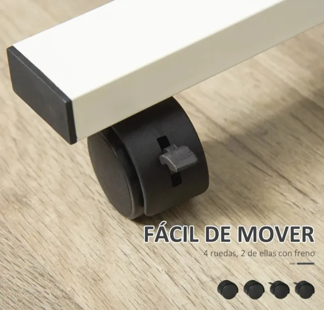 Mesa auxiliar regulable en altura con ruedas