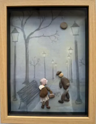 Cuadro Arte " O PEBBLE ART" , arte con piedras.