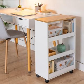 Carrito Auxiliar Cocina Madera y Ruedas