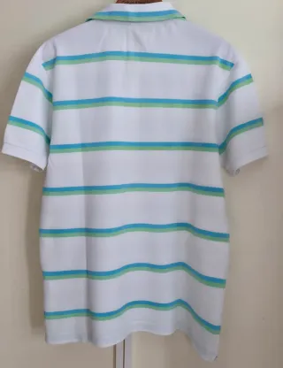 Polo Lacoste Rayas Verdes y Azules