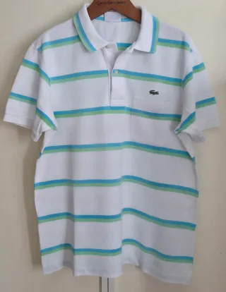 Polo Lacoste Rayas Verdes y Azules